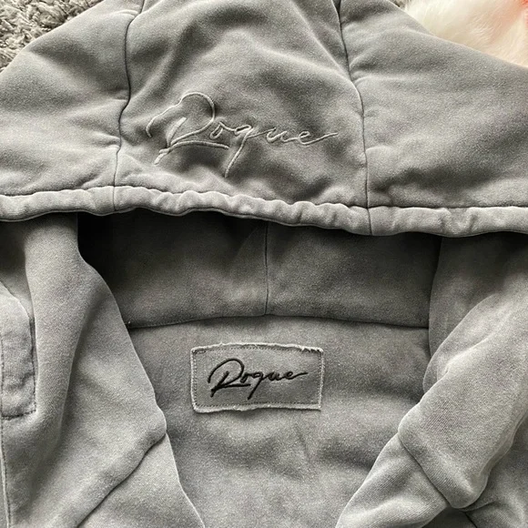 ROQUE Vintage Style Heavyweight Cotton Zip-Up Hoodie - Picture 3 of 10